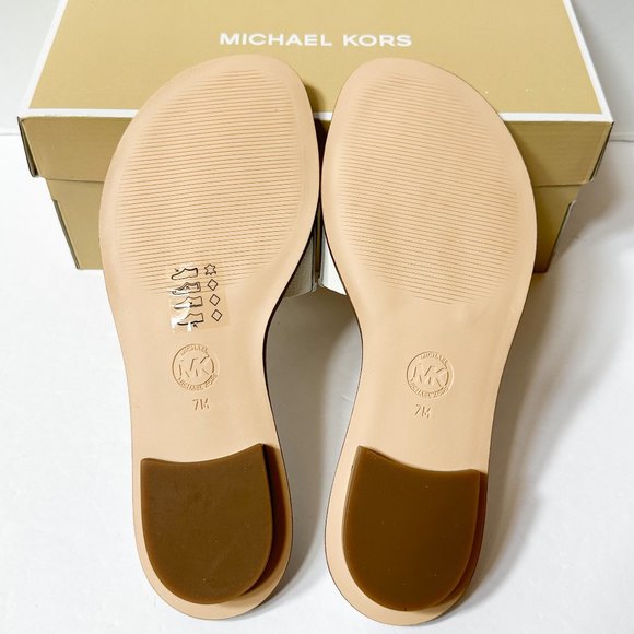 Michael Kors Deanna Cutout Tumbled Leather Slide Sandal Size 7M - Picture 4 of 8